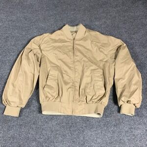 VTG Members Only Jacket Mens 40 Beige Reversible Bomber Full Zip Light Retro 80s